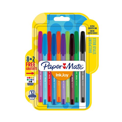 PaperMate® Inkjoy 100 Ballpoint pen funbag - assorted colours - pack 10