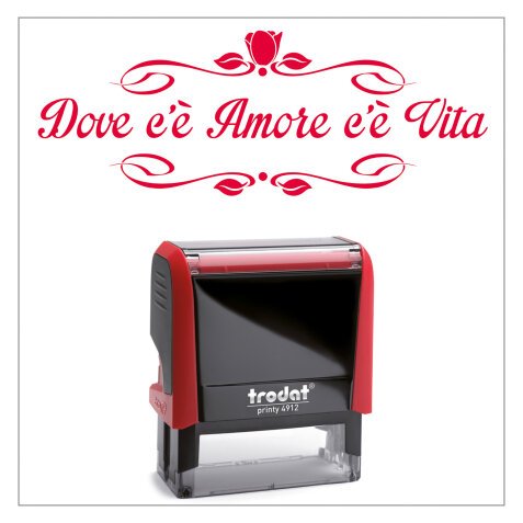 Timbro Trodat Printy 4912 "Dove amore vita" rosso