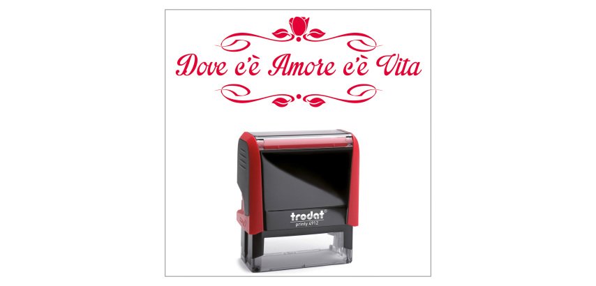 Timbro Trodat Printy 4912 "Dove amore vita" rosso