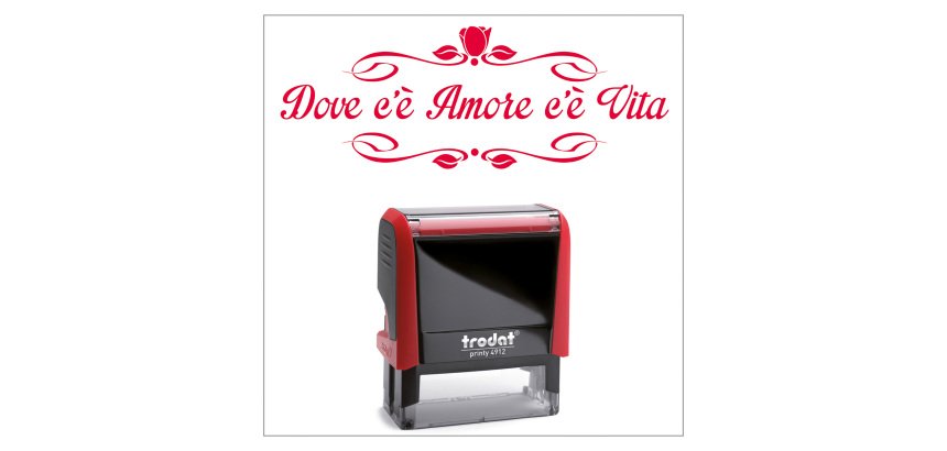 Timbro Trodat Printy 4912 "Dove amore vita" rosso