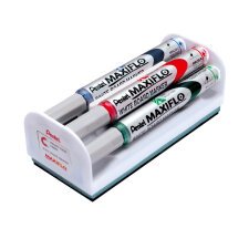 Portamarcatori con cancellino Pentel Bianco