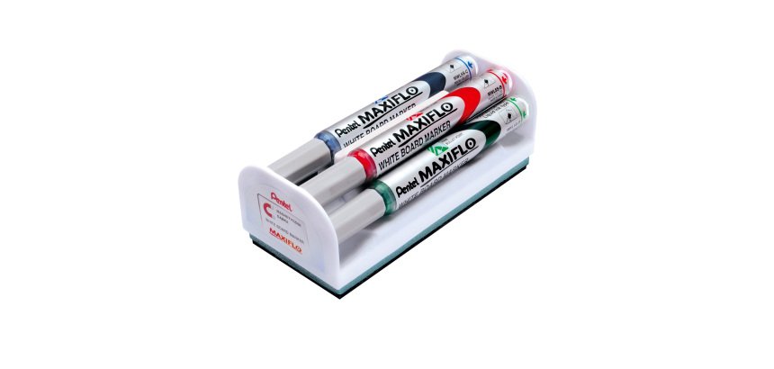 Portamarcatori con cancellino Pentel Bianco