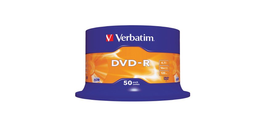 DVD-R Verbatim PACK50  50 unità 16X 4.7GB SPINDLE