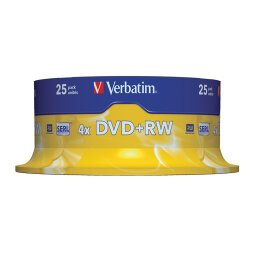 Verbatim DVD+RW 4x 4.7 GB Pack of 25