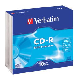 Verbatim CD-R AZO Crystal 700MB Pack of 10