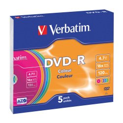 Verbatim DVD-R 16x 4.7 GB Pack of 5