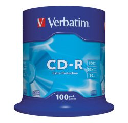 CD-R Verbatim 52x 700 mb 100 unità