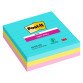 Post-it Miami Super Sticky Large  Notes 101 x 101 mm Assorted Colours Square Ruled 3 Pads of 70 Sheets