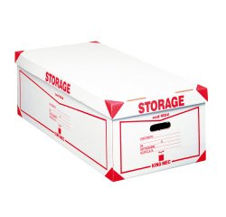 Contenitore con coperchio King Mec bianco, rosso cartone 38,5 x 75,5 x 26,4 cm