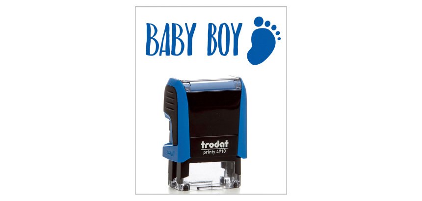 Timbro Trodat Printy 4910 "Baby boy" blu
