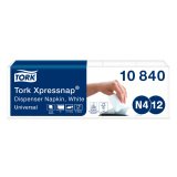 Tork Xpressnap® White Napkin N4, Universal, 1/4 Fold 1-ply, 21 cm x 33 cm, 5 x 225 napkins, 10840