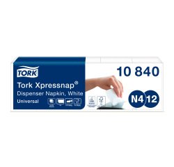 Tork Xpressnap® White Napkin N4, Universal, 1/4 Fold 1-ply, 21 cm x 33 cm, 5 x 225 napkins, 10840