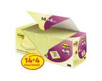 Post-it Giallo Canary 76 x 76 mm Confezione convenienza 14+4 unità Super Sticky