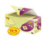Post-it Giallo Canary 76 x 76 mm Confezione convenienza 14+4 unità Super Sticky