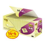 Post-it Giallo Canary 76 x 76 mm Confezione convenienza 14+4 unità Super Sticky