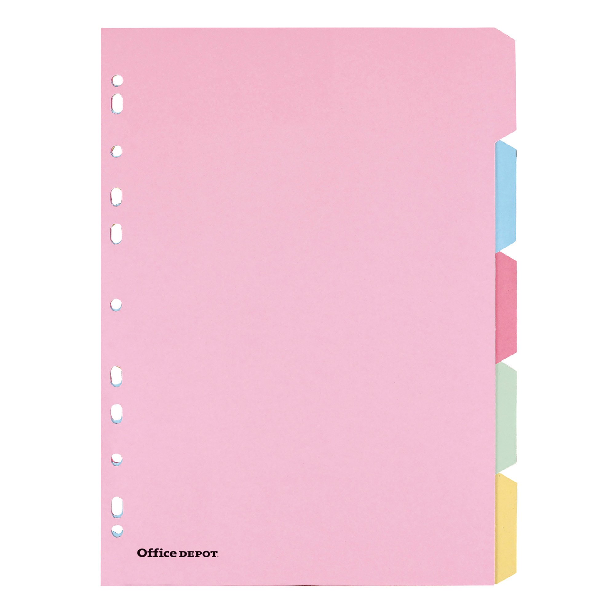 Office Depot Blank Dividers A4 Assorted Multicolour 5 Part Cardboard