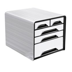 CEP Desktop Drawers 3 Module 5 Recycled Polystyrene White, Black 27 x 36 x 28 cm