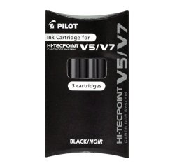 Pilot V5/V7 Hi-Tecpoint Pen Refills, Black - Pack of 3