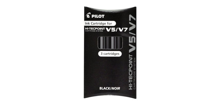 Pilot V5/V7 Hi-Tecpoint Pen Refills, Black - Pack of 3
