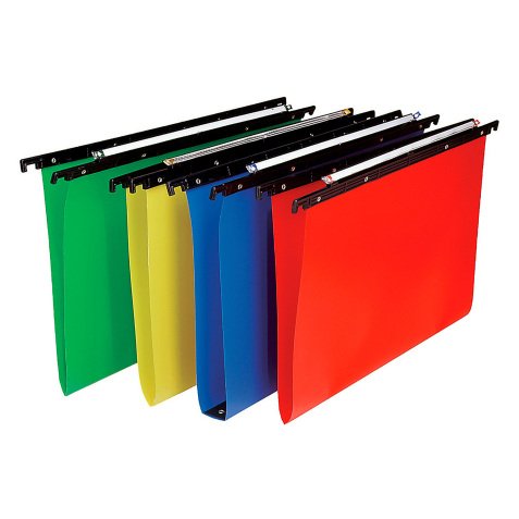 Cartelle  Sospese Cartesio PP per Cassetti in polipropilene, interasse 39÷39,8  cm,, Fondo a V, Confezione Retail da 10 p.zi, Colori Assortiti