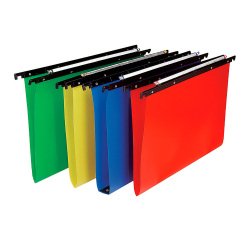 Cartelle  Sospese Cartesio PP per Cassetti in polipropilene, interasse 39÷39,8  cm,, Fondo a V, Confezione Retail da 10 p.zi, Colori Assortiti