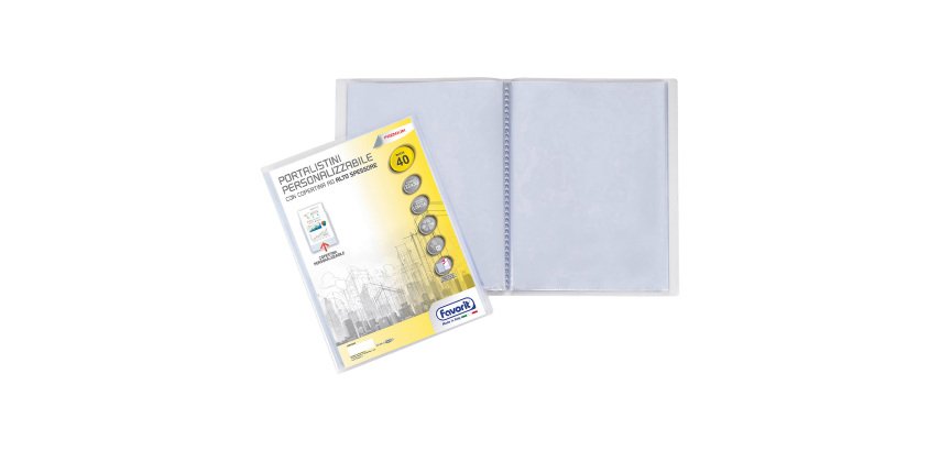 Portalistino personalizzabile FAVORIT Premium A4 trasparente polipropilene 22 x 30 cm