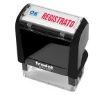 Timbro TRODAT Printy 4912 Office REGISTRATO - 47 x 18 mm blu-rosso