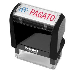 Timbro TRODAT Printy 4912 Office PAGATO - 47 x 18 mm blu-rosso