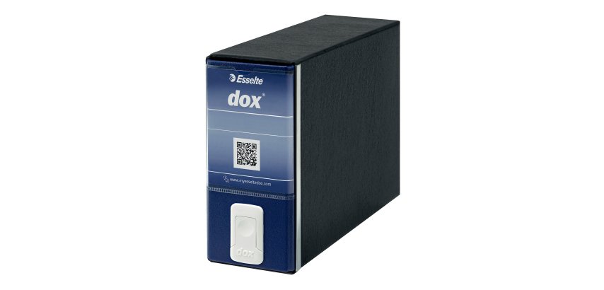 Registratore Esselte Dox Memorandum 80 mm cartone 2 anelli A5 blu