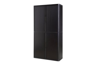 Paperflow Tambour Cupboard Lockable with 4 Shelves Steel & Polystyrene EasyOffice 1100 x 415 x 2040mm Black