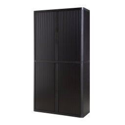 Paperflow Tambour Cupboard Lockable with 4 Shelves Steel & Polystyrene EasyOffice 1100 x 415 x 2040mm Black