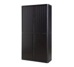 Paperflow Tambour Cupboard Lockable with 4 Shelves Steel & Polystyrene EasyOffice 1100 x 415 x 2040mm Black