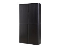 Paperflow Tambour Cupboard Lockable with 4 Shelves Steel & Polystyrene EasyOffice 1100 x 415 x 2040mm Black