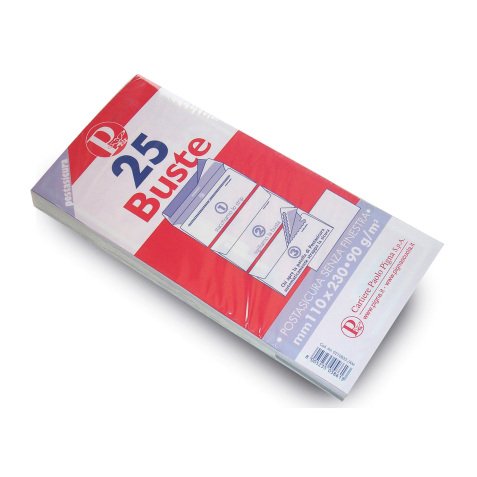 Buste Pigna 90 g/m² bianco senza finestra chiusura autoadesiva 25 unità