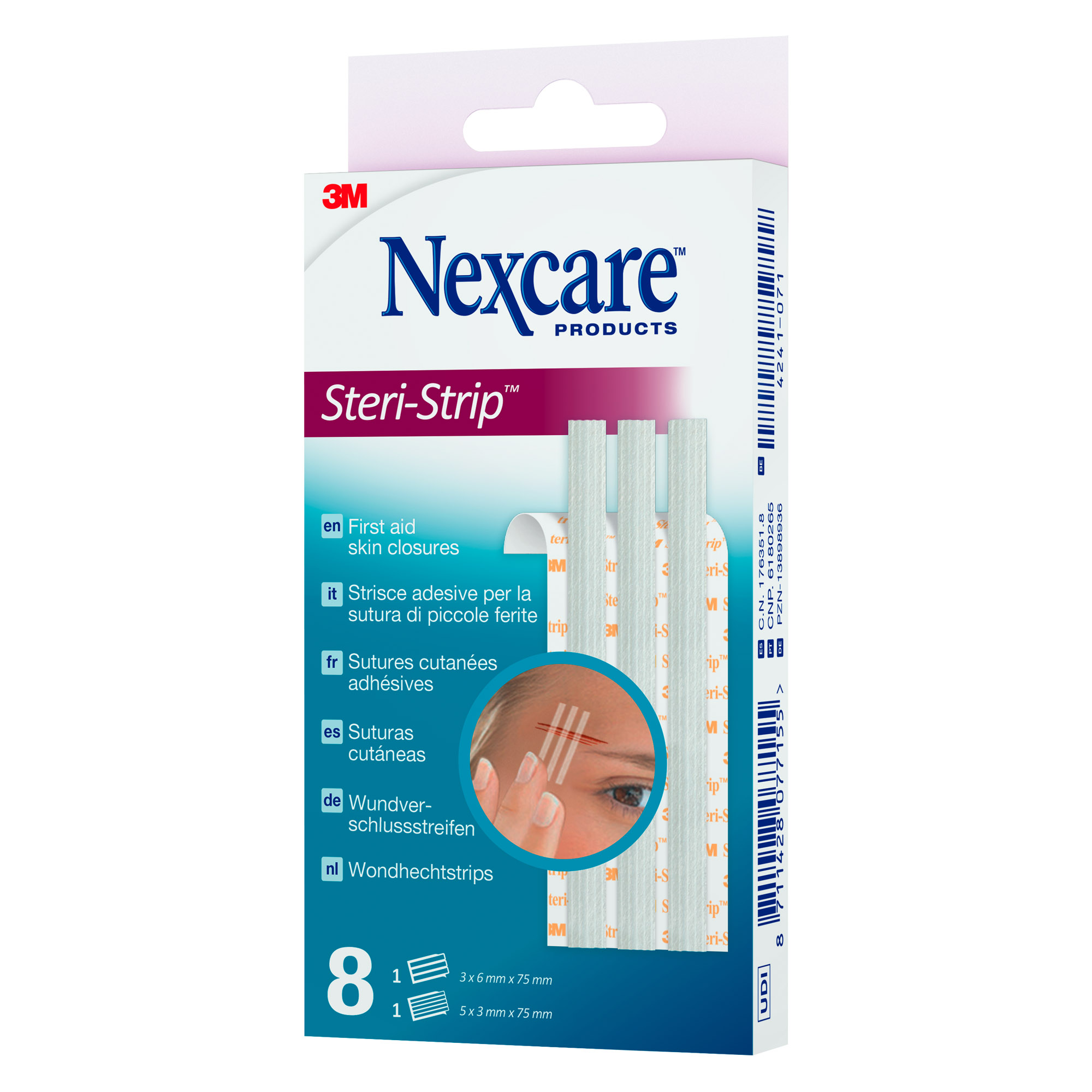 Strisce 3M™ Nexcare™ Steri-Strip™ per suture cutanee, 8 unità assortite su