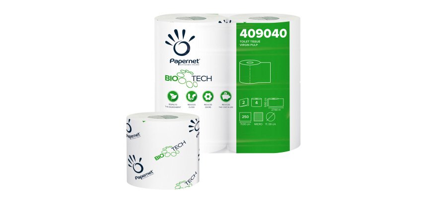 Carta igienica Papernet Bio Tech 2 veli 4 rotoli da 250 strappi