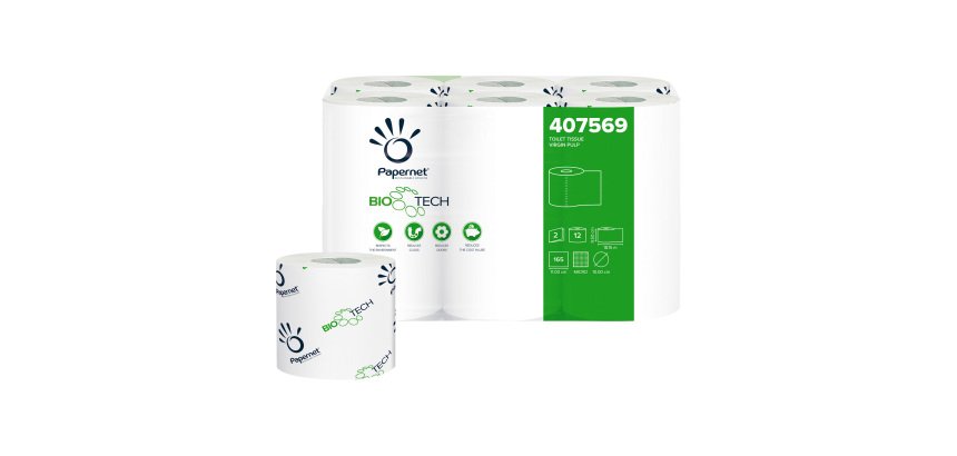 Carta igienica Papernet Bio Tech 2 veli 12 rotoli da 165 strappi
