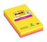Post-it Super Sticky Arcobaleno a righe 101 x 152 mm Confezione convenienza 2+1 unità da 75 fogli