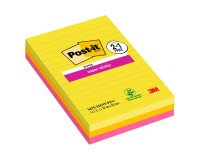 Post-it Super Sticky Arcobaleno a righe 101 x 152 mm Confezione convenienza 2+1 unità da 75 fogli