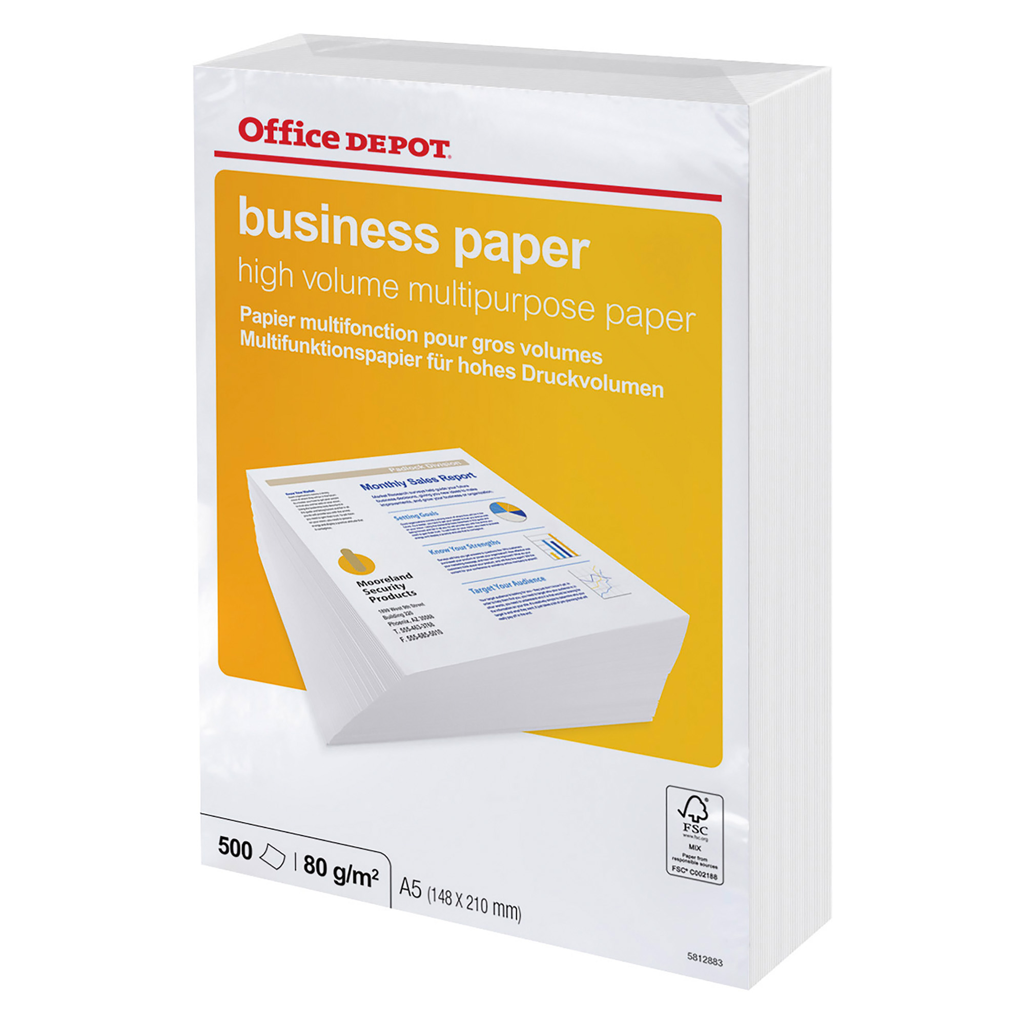 Carta Office Depot Business A5 80 g/m² bianco 500 fogli su