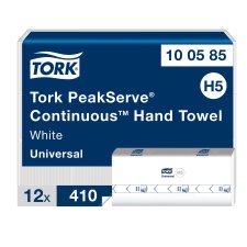 Carta asciugamani erogazione continua Tork Peakserve bianco 12 confezioni da 410 ff