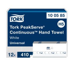 Tork H5 PeakServe Continuous Hand Towels White 1 Ply 100585 Pack of 12