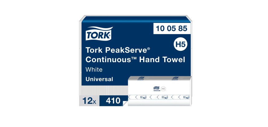 Essuie-mains pliage enchevêtré Tork H5 PeakServe® Continus™ blancs Universal - colis de 4920