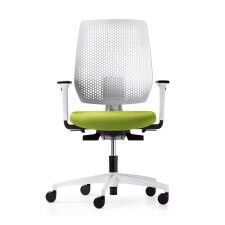 Sedia ergonomica Dauphin Speed-O bianco con seduta verde chiaro