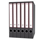 Custodia con 6 cartelline Rexel 2 anelli cartone 23 x 33 cm Nero