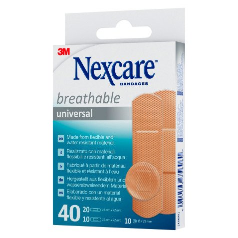 Cerotti 3M™ Nexcare™ Universali Breathable idrorepellenti, 40 unità assortite