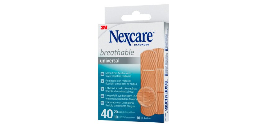 Cerotti 3M™ Nexcare™ Universali Breathable idrorepellenti, 40 unità assortite