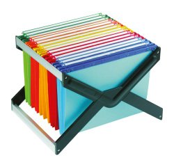 Supporto per Archivio Luxor, completo di 10 Cartelle Sospese Joker interasse 33 cm, Colori Assortiti