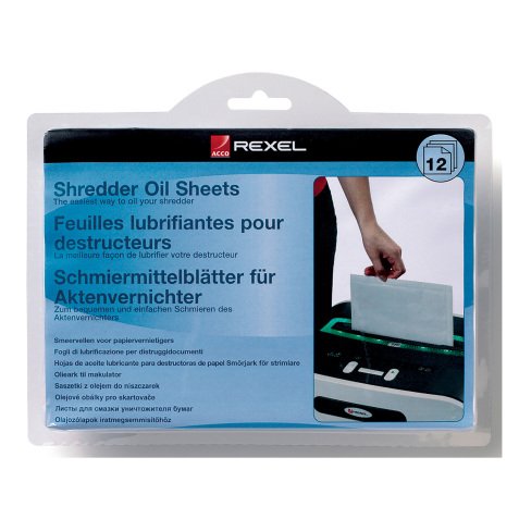 Rexel Shredder Oil Sheets for Shredder Maintenance Pack of 12