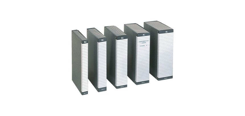Scatole progetto Esselte Delso Line dorso 6 cm 25 x 35 colore grigio / bianco
